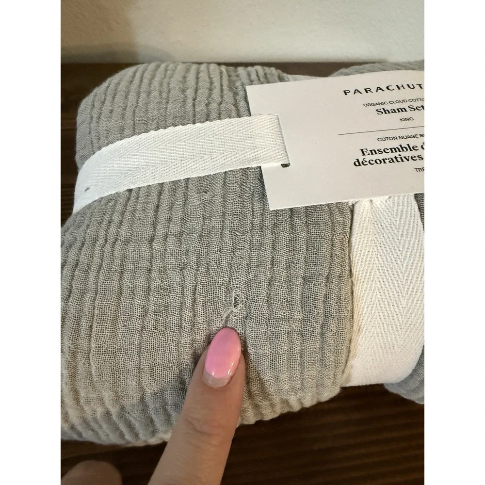 PARACHUTE‎ Organic Cloud Cotton Pillow Sham Set Of 2 King Smoke Gray